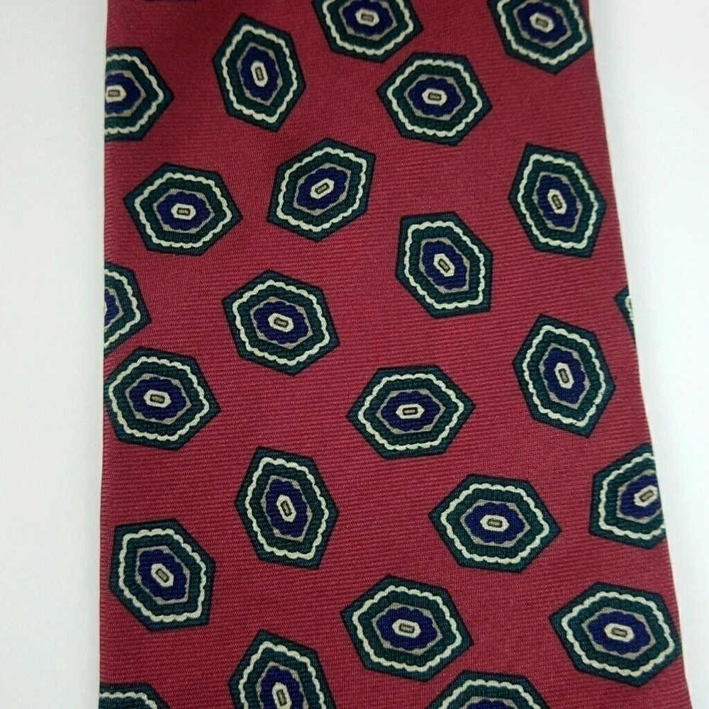 Executive Collection Red Blue Diamond Silk Tie
